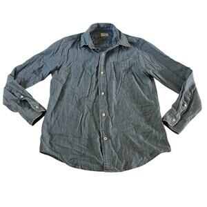 CrewCuts Blue Chambray Casual Long Sleeve Button Down Boy's Sz 12 Preppy